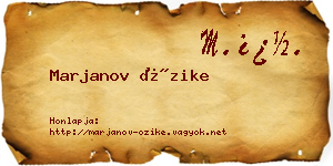 Marjanov Őzike névjegykártya